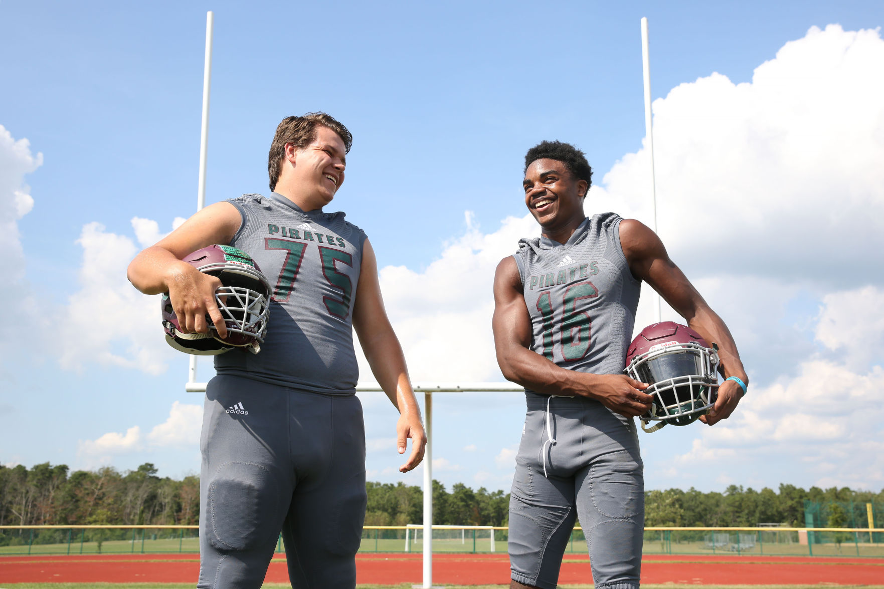 HS football cover shoot